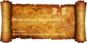 Modrovics Bozsidár névjegykártya